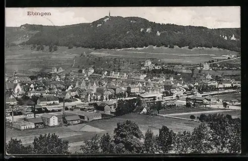 AK Ebingen, Panoramaansicht der Stadt und Umgebung