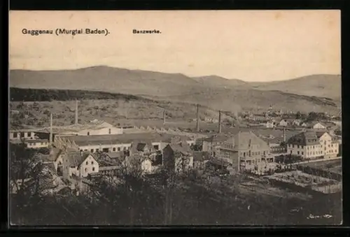 AK Gaggenau /Murgtal, Benzwerke aus der Vogelschau