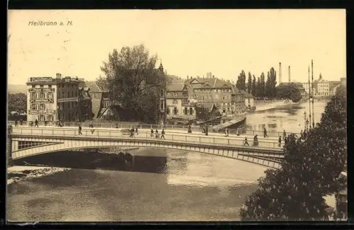 AK Heilbronn a. N., Brücke über den Neckar