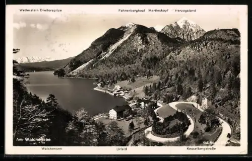 AK Urfeld /Walchensee, Walchensee, Urfeld, Kesselbergstrasse