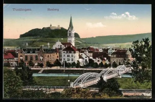 AK Tuttlingen, Teilansicht mit Honberg