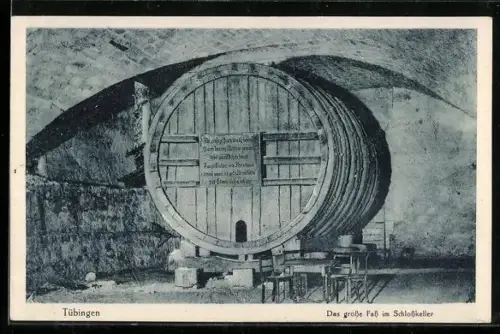 AK Tübingen, Das grosse Fass im Schlosskeller