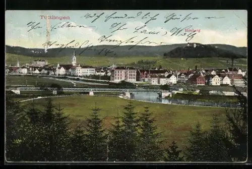 AK Tuttlingen, Teilansicht mit Honberg