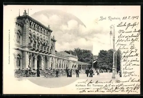 AK Bad Nauheim, Kurhaus mit Terrasse