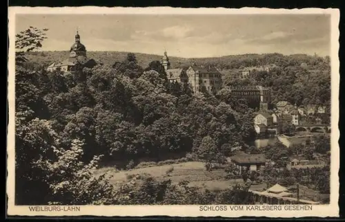 AK Weilburg-Lahn, Schloss vom Karlsberg gesehen