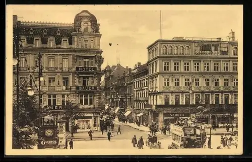 AK Berlin, Unter den Linden und Kranzlerecke mit Hotel Bauer
