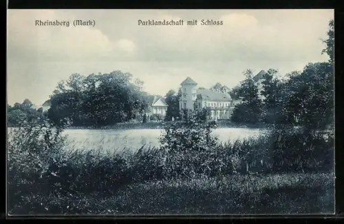 AK Rheinsberg /Mark, Parklandschaft, Schloss