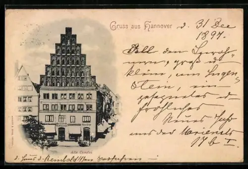 AK Hannover, Alte Canzlei, Hut-Fabrik Gust. Lampe