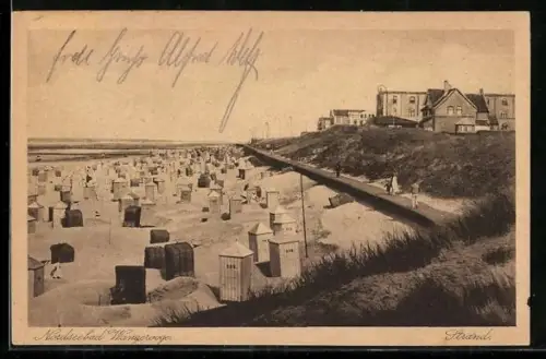 AK Wangerooge /Nordsee, Strand mit Strandkörben