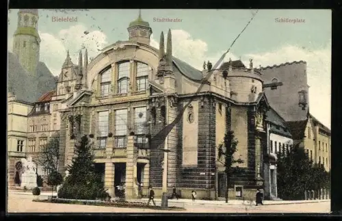 AK Bielefeld, Stadttheater, Schillerplatz