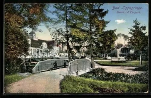 AK Bad Lippspringe, Partie im Kurpark