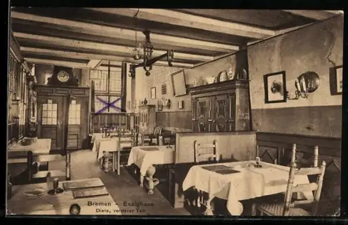 AK Bremen, Gaststätte Alt Bremer Haus (Essighaus), Inh. L. Waller, Diele, vorderer Teil