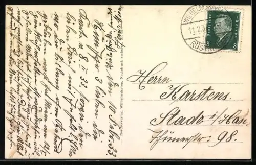 AK Rüstringen, Rathaus, Rückansicht