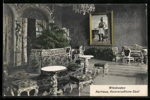 AK Wiesbaden, Kurhaus, Konversations-Saal
