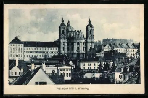 AK Weingarten i. Württbg., Basilika und Klosteranlage