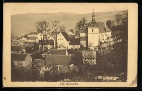 AK Bad Gottleuba, Ortsansicht mit Kirche
