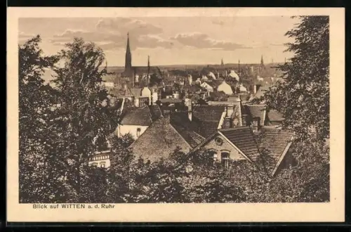 AK Witten a. d. Ruhr, Blick über die Dächer des Ortes
