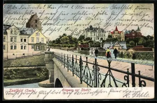 AK Saalfeld /Saale, Eingang zur Stadt