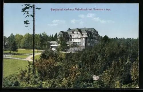 AK Ilmenau i. Thür., Berghotel Kurhaus Gabelbach