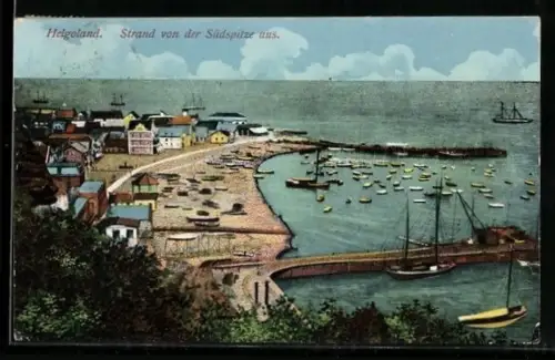 AK Helgoland, Strand von der Südspitze aus