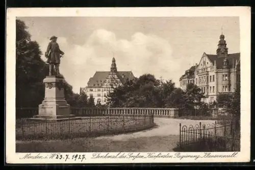 AK Minden i. W., Denkmal des Grossen Kurfürsten, Regierungsgebäude, Klausenwall