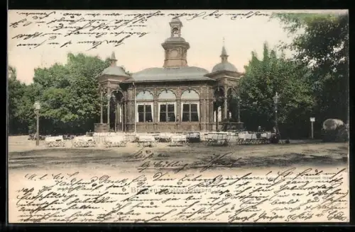 AK Bremen, Waldschlösschen, Aussenansicht mit Gartenbestuhlung