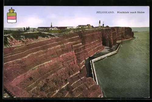 AK Helgoland, Westküste nach Süden
