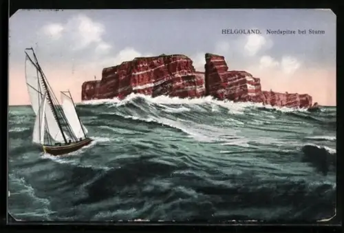 AK Helgoland, Nordspitze bei Sturm
