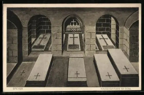 AK Speyer, Kaisergräber im Dom