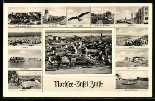 AK Juist, Kirche, Strandhotel, Strand, Kurhaus