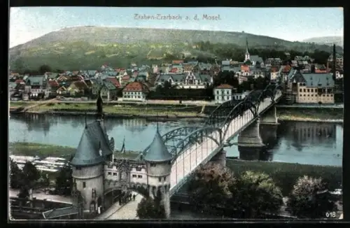 AK Traben-Trarbach a. d. Mosel, Brücke, Stadttor, Stadtansicht