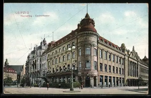 AK Leipzig, Partie am Thomasring mit Centraltheater