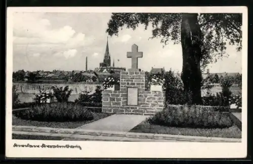 AK Kevelaer, Kroatenkreuz, Ortsansicht, Kirche
