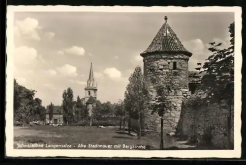 AK Bad Langensalza, Alte Stadtmauer, Bergkirche