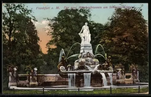 AK Frankfurt a. M., Der neue Märchenbrunnen am Schauspielhaus