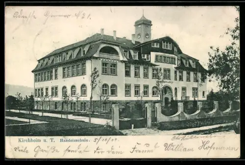 AK Kirchheim u. T., Ansicht der Handelsschule
