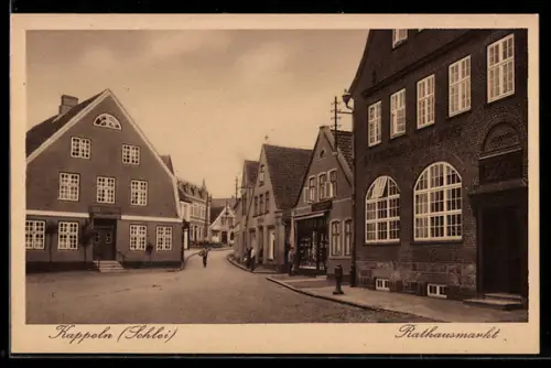 AK Kappeln / Schlei, Rathausmarkt mit Geschäft