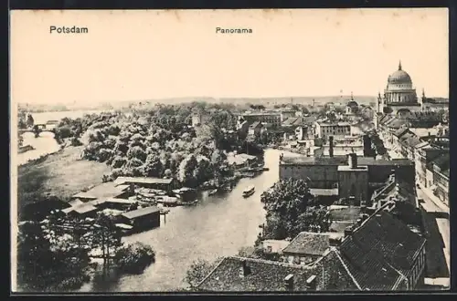 AK Potsdam, Panoramablick auf den Ort