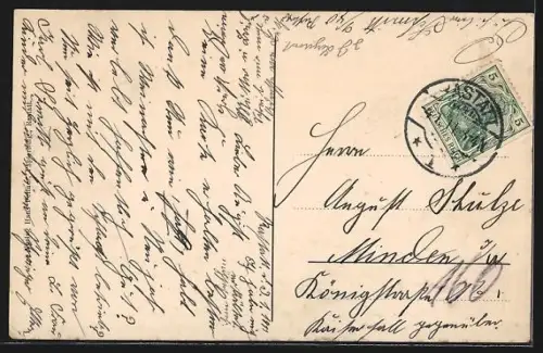 AK Rastatt, Kaiserstrasse mit Kirche