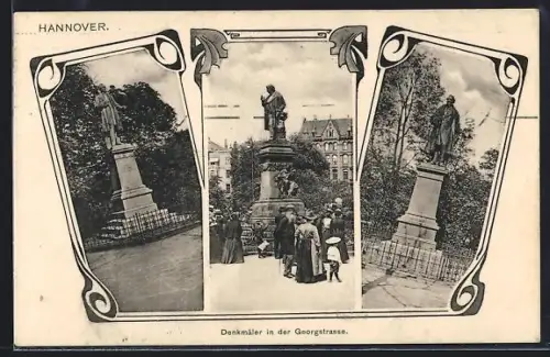 AK Hannover, Denkmäler in der Georgstrasse
