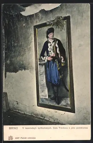 AK Brno, V kasematech spilberkských, Cela Trenkova s jeho podobíznou