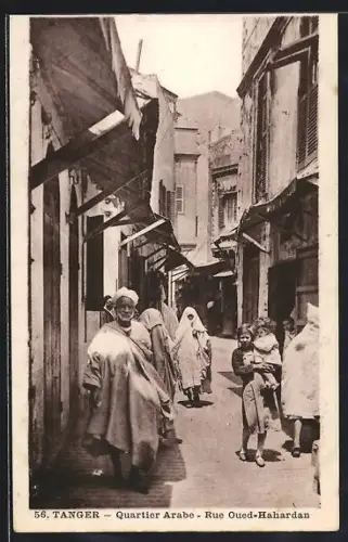 AK Tanger, Quartier Arabe, Rue Oued-Hahardan