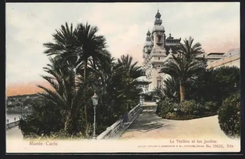 AK Monte-Carlo, Le Théâtre et les Jardins