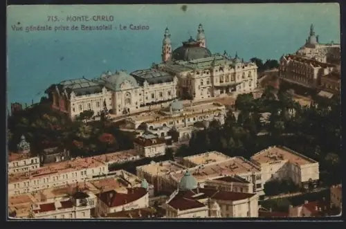 AK Monte-Carlo, vue générale prise de Beausoleil, Le Casino