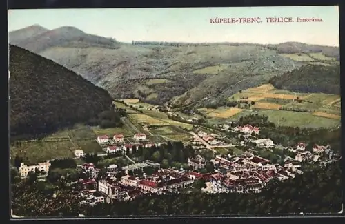 AK Kúpele-Trénc. Teplice, Panoráma