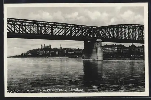 AK Pressburg, Stadtansicht von Engerau gesehen