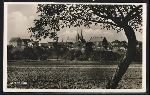 AK Gerolzhofen, Stadtansicht mit Kirche und historischen Gebäuden