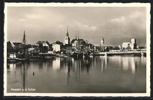 AK Kappeln a. d. Schlei, Hafen, Kirche, Klappbrücke