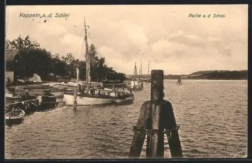 AK Kappeln a. d. Schlei, Partie an der Schlei mit Segelbooten
