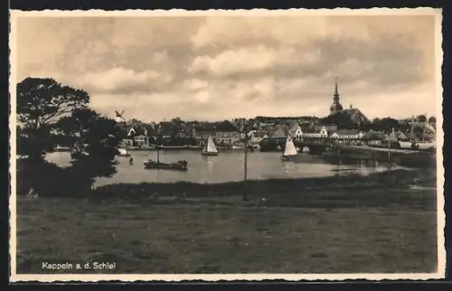 AK Kappeln a. d. Schlei, Hafen, Segelboote, Kirche
